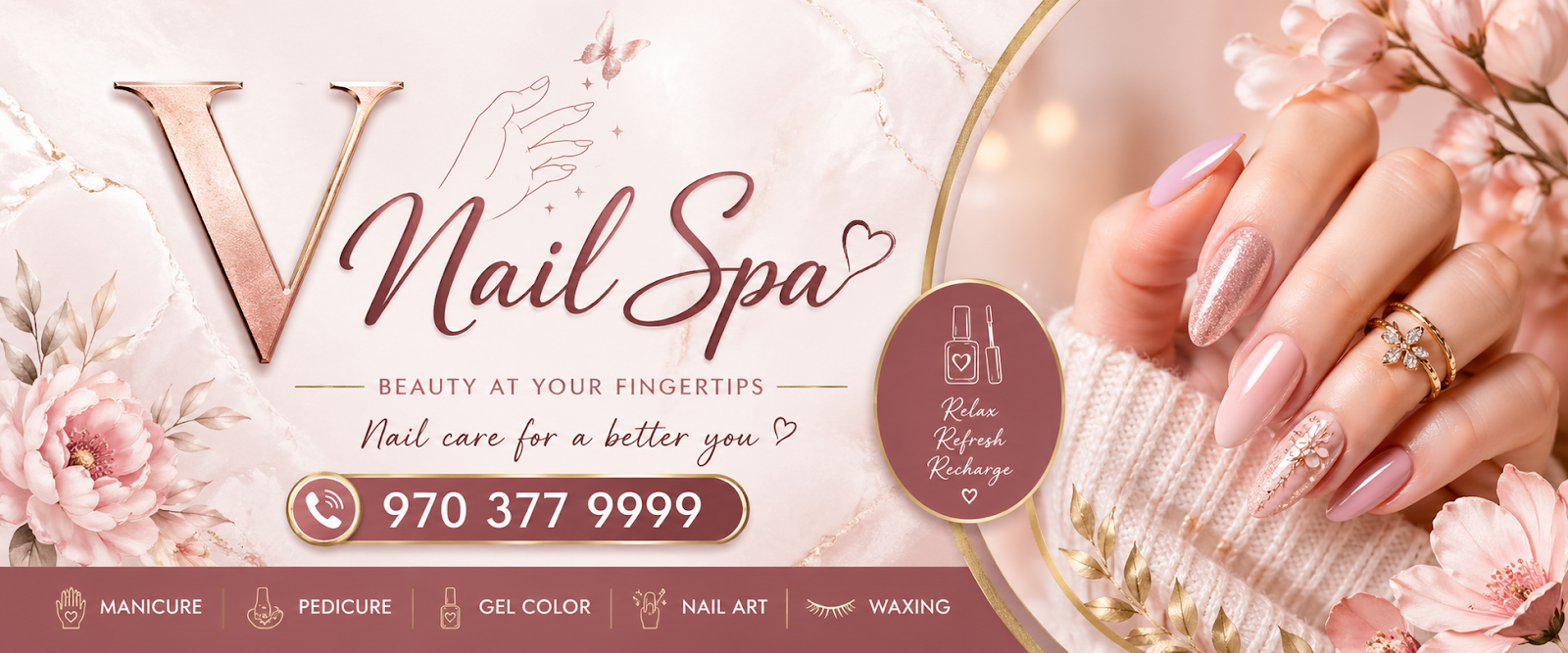 V Nail Spa logo